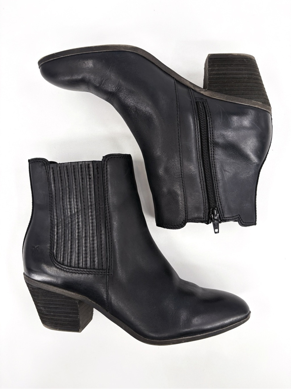 FRYE Sandra Black Leather Chelsea Boots Western 8 - Picture 6 of 12